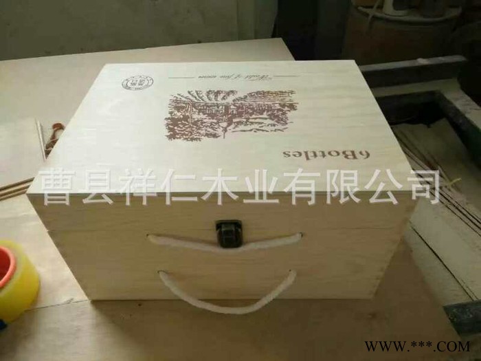 直销现货六支四只装松木酒盒红酒盒 葡萄酒盒六支装木质酒盒图3