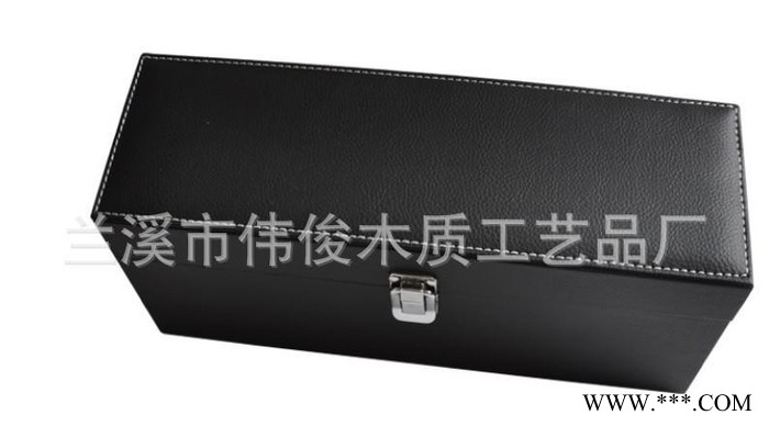 红酒礼盒 黑色单支皮盒 红酒盒 葡萄酒盒含4件酒具（不含红酒图3