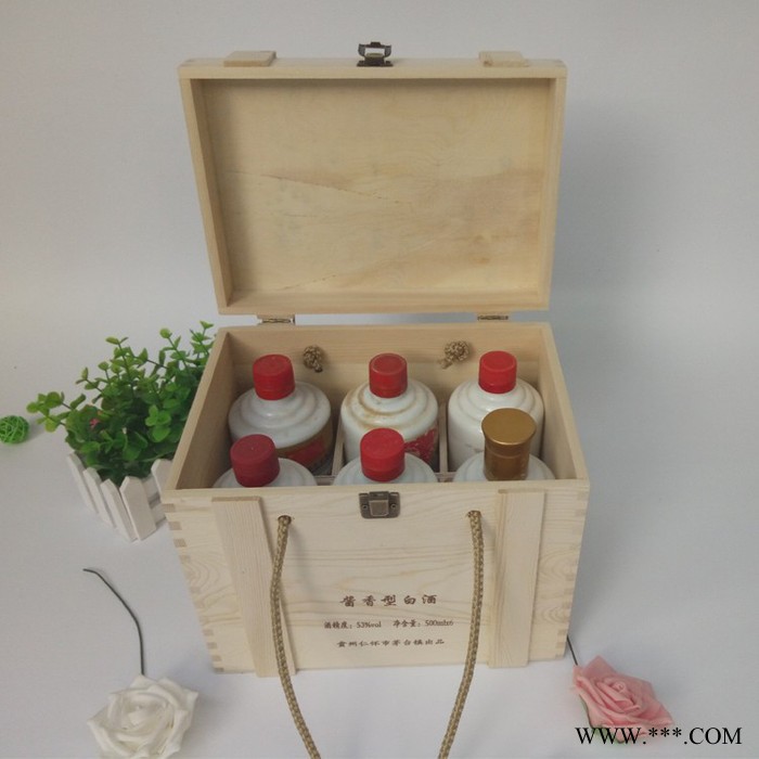 曹县乐和工艺现货六瓶装白酒木盒包装盒茅台酒盒茅台6瓶酒盒 六瓶白酒包装盒图2