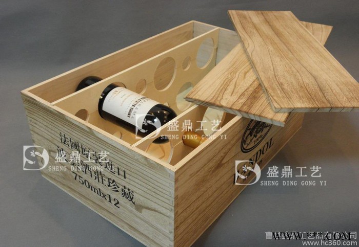 十二支红酒木箱 12瓶红酒箱 葡萄酒木箱 进口酒箱 盛鼎工艺定做图3