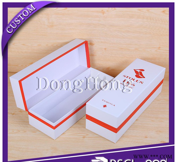 DH8021东莞东鸿工厂定制翻盖红酒盒 单支带内托葡萄酒酒盒 logo可烫金图1