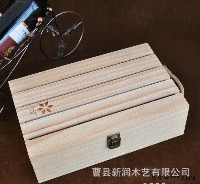 双只镂空红酒盒 木质红酒礼品包装 葡萄酒 红酒包装木盒 订制图2