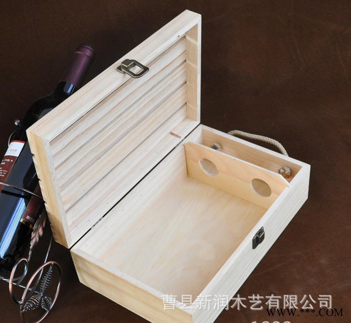 双只镂空红酒盒 木质红酒礼品包装 葡萄酒 红酒包装木盒 订制图3