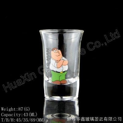 ** 创意可爱logo烈酒杯 高品质透明玻璃白酒杯|小酒杯定制