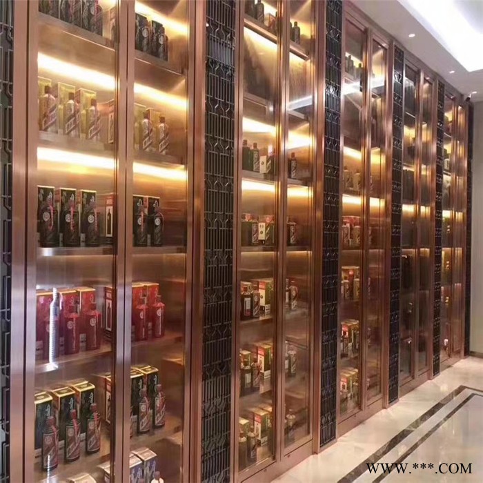 馨钢艺厂家定制不锈钢酒柜 酒吧ktv现代简约不锈钢恒温红酒柜葡萄酒架图3