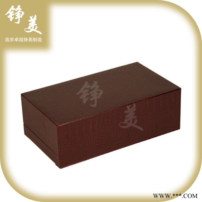 工厂批发供应常规葡萄酒礼品盒 铮美双支棕色亮光**纹红酒盒图5