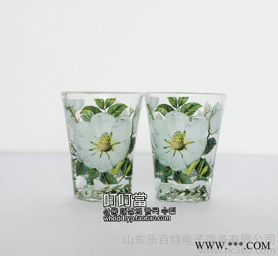 韩国木兰花花玻璃酒杯 厚底白酒杯 烈酒杯小酒杯烧酒杯图3