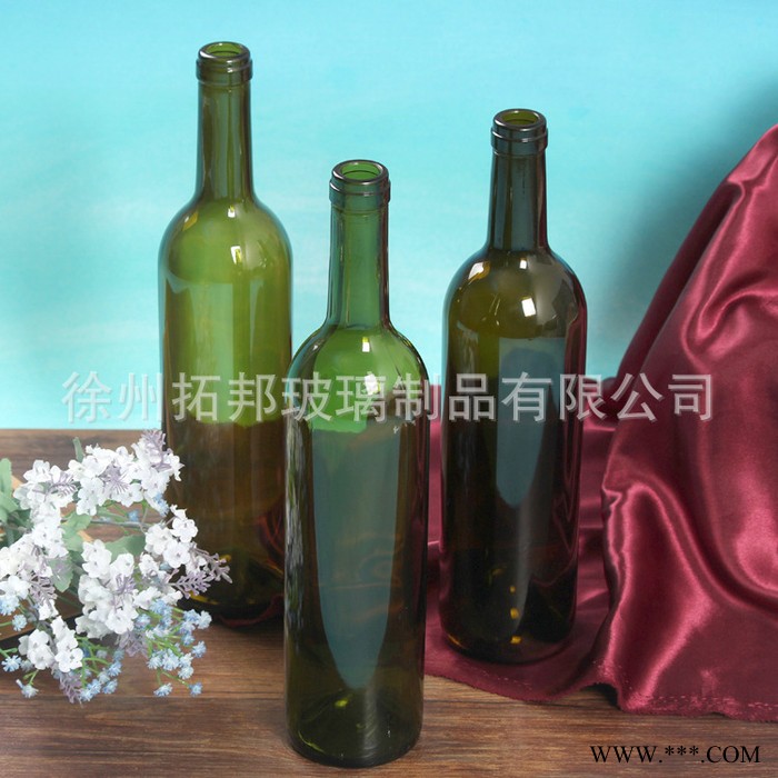 圆形红酒玻璃瓶茶色葡萄酒玻璃瓶500ml750ml分装酒瓶直销图3
