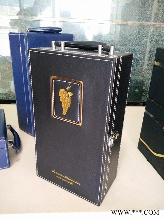 红酒盒定做红酒拉菲葡萄酒双支酒盒酒箱皮盒包装礼盒酒具套件套装图5
