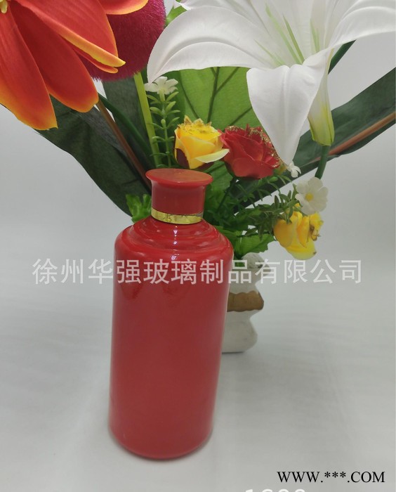 500ml白酒瓶**茅台酒瓶圆柱形酒瓶棕色玻璃瓶图2