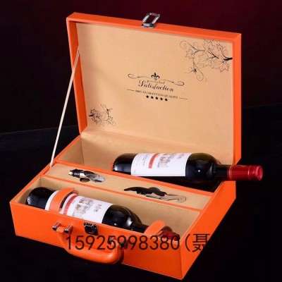 卓杰 礼盒皮盒红酒盒子双支皮盒特价葡萄酒盒礼盒包装盒红酒皮盒纸盒木盒单支