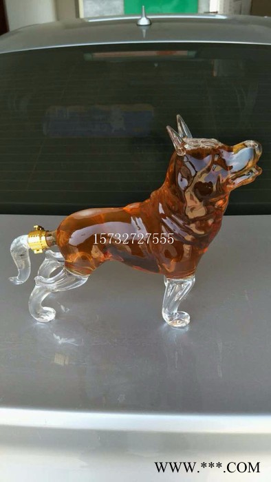 河间华企生产生肖狗酒瓶动物狗狗造型酒瓶异形狗白酒瓶创意狗玻璃酒瓶图2