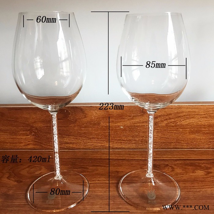 高硼硅无铅材质高脚杯水钻透明红酒杯经典款红葡萄酒杯图3