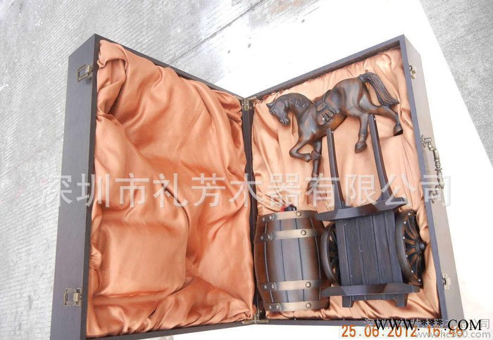 贴皮酒盒， 木质礼品盒，包装木盒，葡萄酒红酒收纳盒，图2