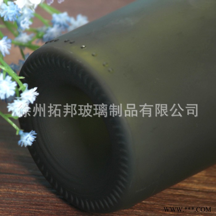 定制红酒玻璃瓶磨砂玻璃瓶红葡萄酒玻璃瓶自酿酒空酒瓶直销图3