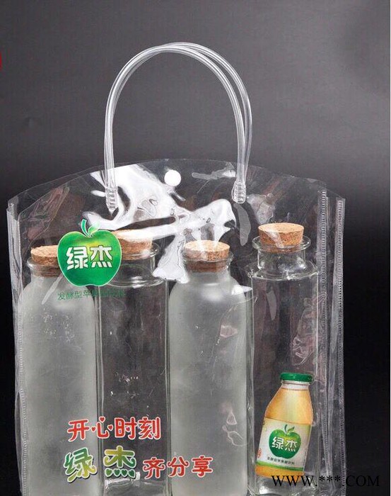 PVC磨砂塑料购物手提袋加印定做PP广告手提袋鸡尾酒袋葡萄酒图3