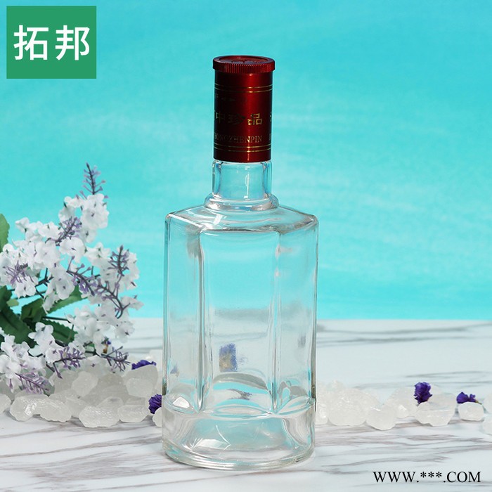 创意空酒瓶白酒玻璃瓶透明玻璃红酒瓶白酒瓶六棱玻璃白酒瓶图3