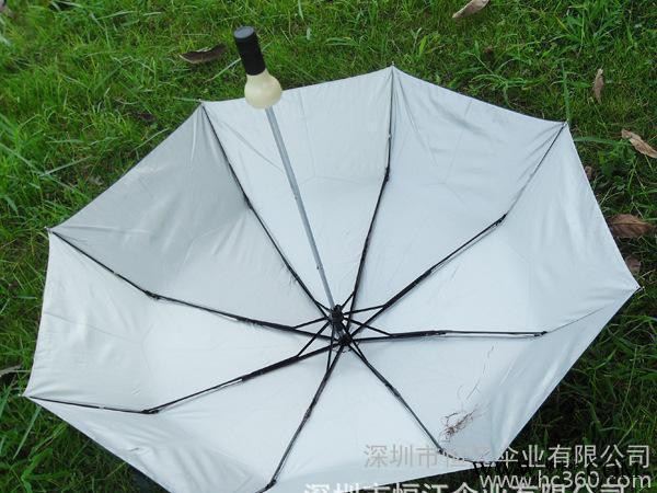 恒江伞业定做 HJ-00183 绿白酒瓶伞图2