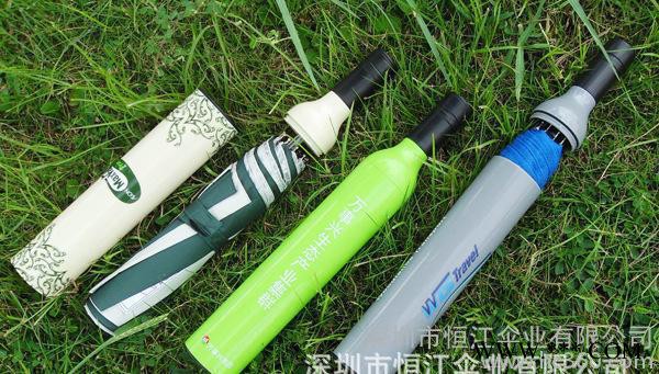 恒江伞业定做 HJ-00183 绿白酒瓶伞图3