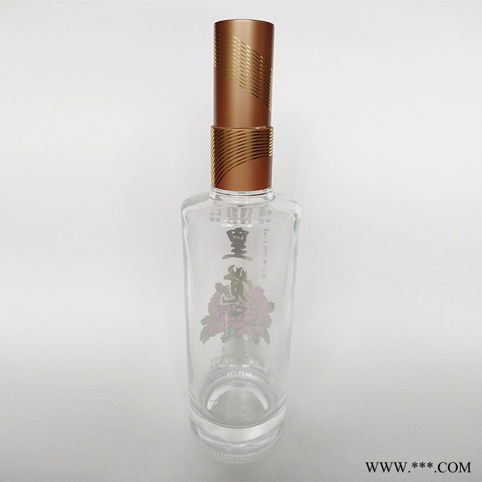 亨泰 烤花玻璃酒瓶工厂供应新款 透明玻璃酒瓶500ml烤花晶白料密封白酒瓶图2