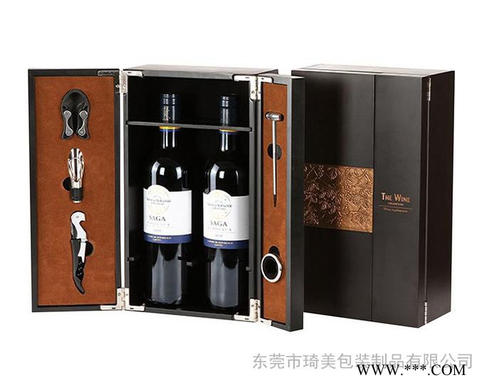 酒盒包装厂家  新款豪华批发礼品盒包装葡萄酒皮盒 皮制红酒盒子图3