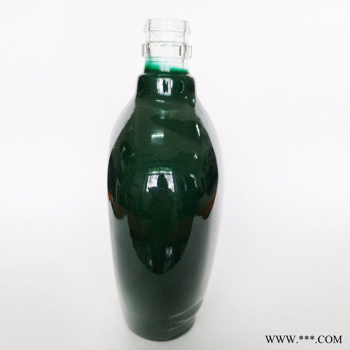 亨泰 绿色喷涂瓶郓城玻璃瓶厂供应军壶玻璃白酒瓶500ml绿色喷涂密封酒水瓶图3