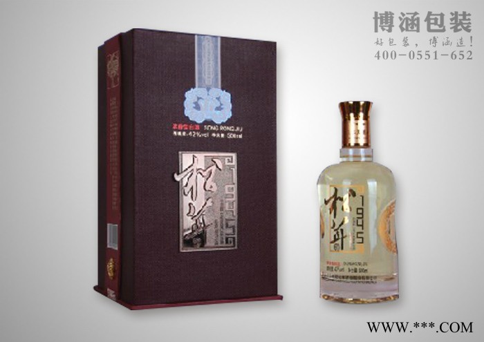 安徽白酒包装厂 纸质白酒礼盒定制 布艺白酒包装盒图2