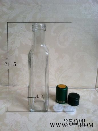 方形橄榄油瓶 山茶油瓶 麻油瓶 葡萄酒瓶 玻璃瓶 油瓶 香油玻璃瓶子厂家批发图2