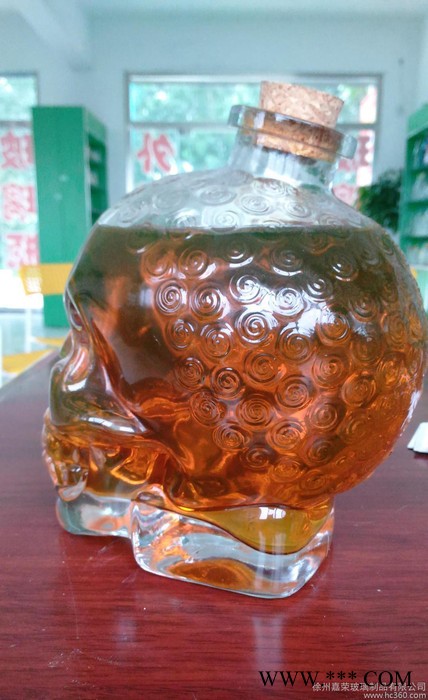 直销创意750ML玻璃红酒瓶白酒瓶骷喽头酒瓶量大从优含木塞盖图3