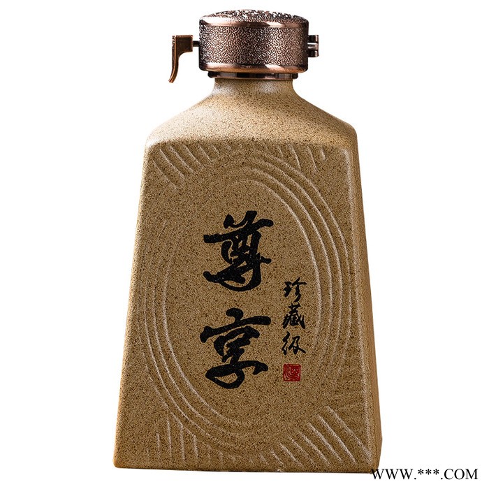 陶瓷酒瓶 1斤土色尊享创意陶瓷白酒空罐4瓶带盒套装 批发图6