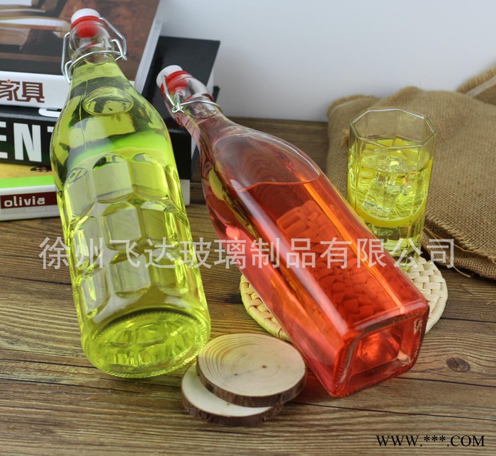 乐扣瓶酵素泡酒瓶 红酒瓶油壶 密封玻璃瓶 果酒白酒瓶卡扣饮料瓶图3