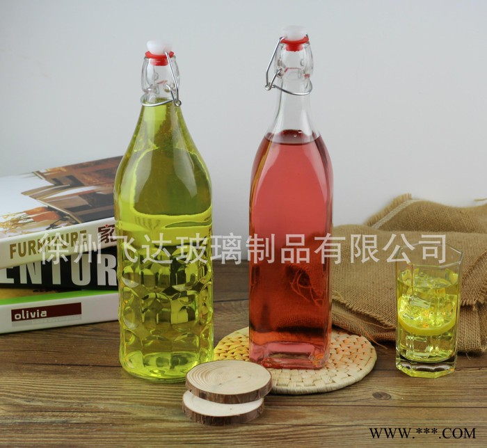 乐扣瓶酵素泡酒瓶 红酒瓶油壶 密封玻璃瓶 果酒白酒瓶卡扣饮料瓶图2