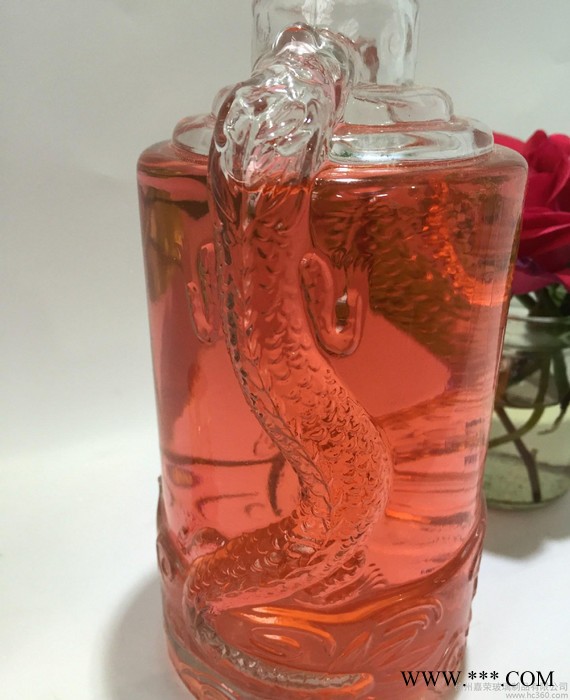 现货直销双龙戏珠玻璃酒瓶500ml白酒瓶保健瓶红酒瓶 酒瓶图2