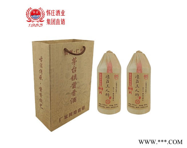 怀庄三人醉品鉴酱香型白酒坤沙粮食**陈年老窖原浆贵州53度,500ml图5