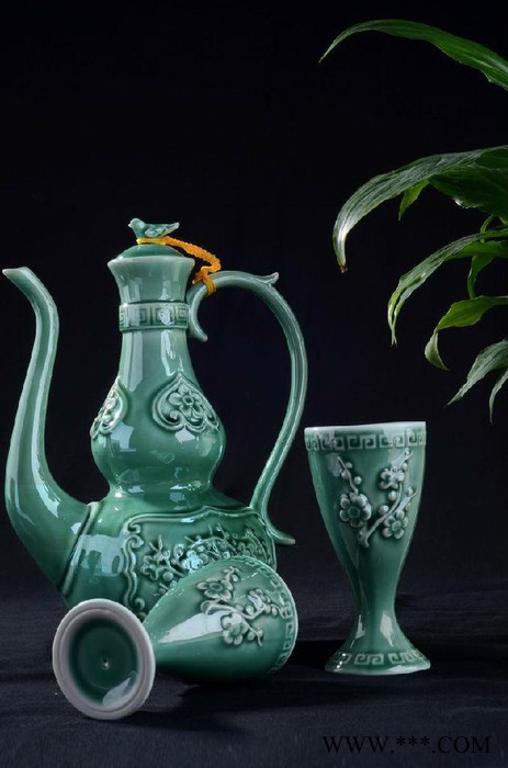 仿古青瓷梅花酒具陶瓷套装白酒清酒中式酒壶酒杯 爵杯分酒器图2