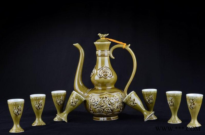 仿古青瓷梅花酒具陶瓷套装白酒清酒中式酒壶酒杯 爵杯分酒器图3