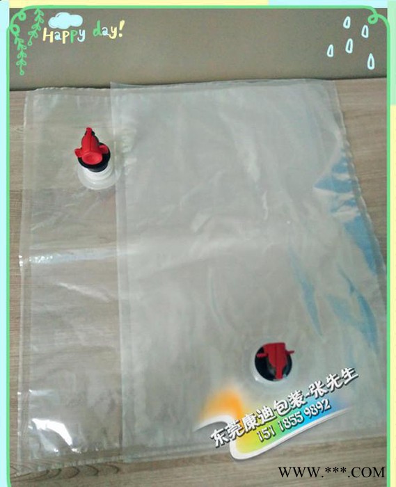 液体BIB通用阀门包装袋 3L/5L透明酒水/白酒/米酒/黄图2