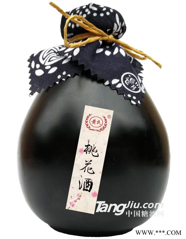 12°黄氏桃花酒（黑坛）-500ml图1