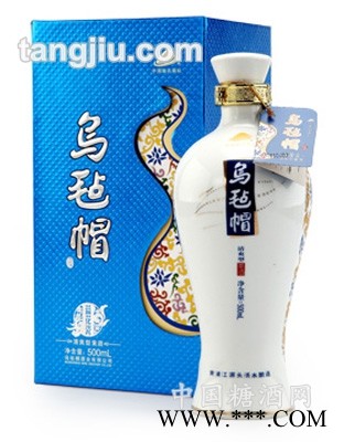 乌毡帽盒装蓝花瓷黄酒500ml图1
