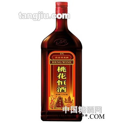 六年陈桃花恒酒（红冠）500ml