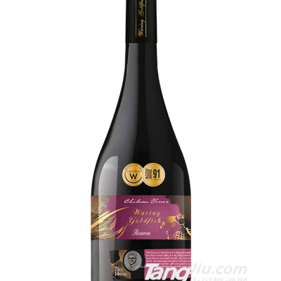 舞动金鱼格兰珍藏西拉红葡萄酒
