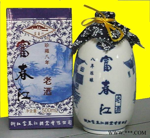 富春江老酒青花瓷珍藏八年图1
