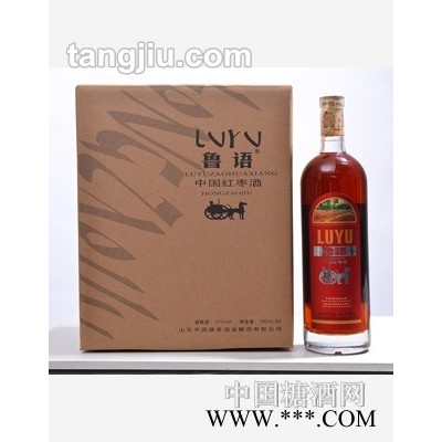 鲁语红枣酒水晶瓶12度-700ml