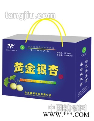 国树银杏酒黄金手提袋图1