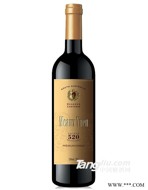 墨芸女爵珍藏西拉干红葡萄酒（金帽金标）图1