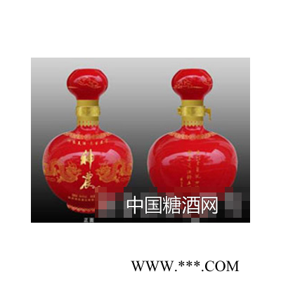 神农酒瓶中国红圆瓶