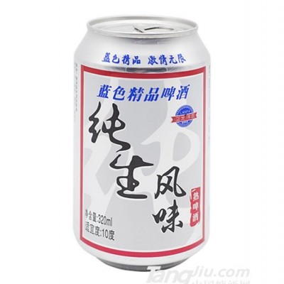 蓝色精品啤酒纯生风味320ml