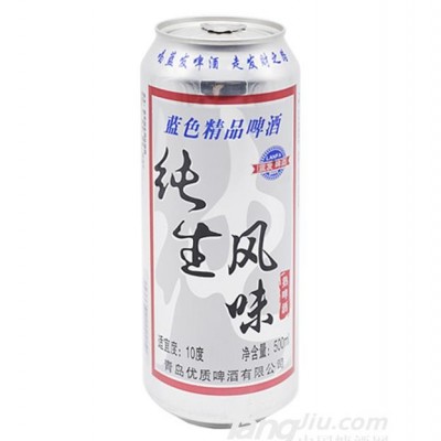 蓝色精品啤酒纯生风味500ml