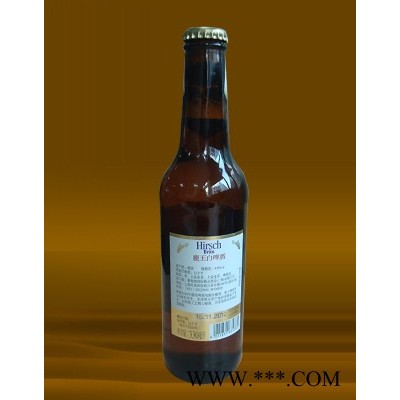 鹿王白啤酒背面