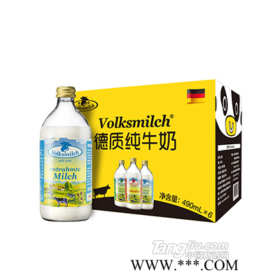 德质脱脂牛奶纯牛奶490ml